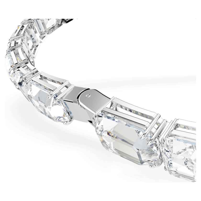 swarovski عقد millenia tennis، قطع مُثَمَّن، لون أبيض، طلاء روديوم