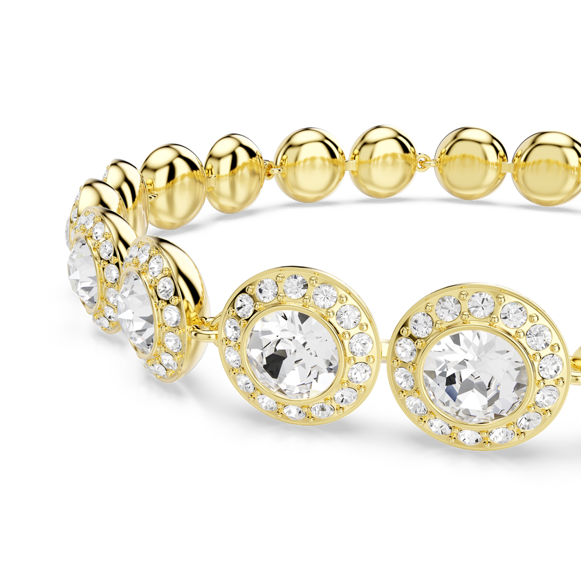 swarovski طقم una angelic، طقم  3 قطع ، قطع مستدير، لون أبيض، طلاء باللون الذهبي