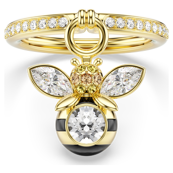 swarovski خاتم موتيف idyllia، قطع متنوع، شكل نحلة، ألوان متعددة، طلاء باللون الذهبي