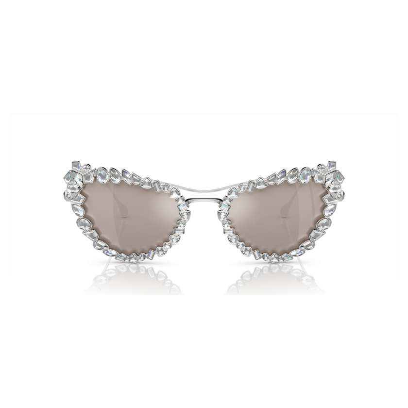 swarovski نظارة شمسية، تصميم ميز، على شكل عين قط، sk7011el، لون أبيض