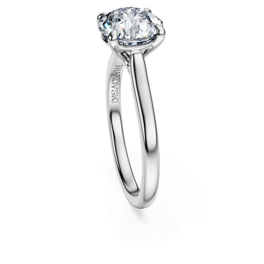 swarovski خاتم سوليتير eternity، أحجار ألماس مُصنعة في المختبر بإجمالي 2 قيراط، قطع دائري، ذهب أبيض عيار 18