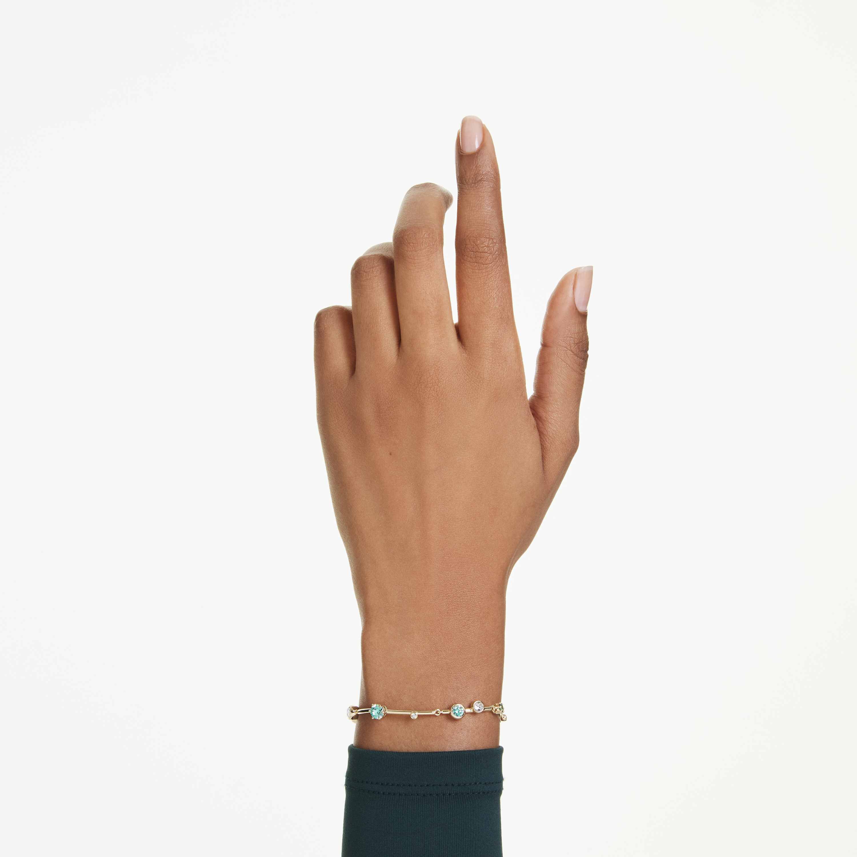 swarovski سوار constella، قطع متنوع، لون أخضر، طلاء باللون الذهبي