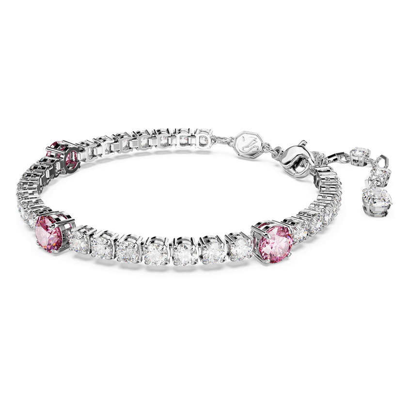 swarovski سوار matrix tennis، قطع متنوع، لون وردي، طلاء روديوم