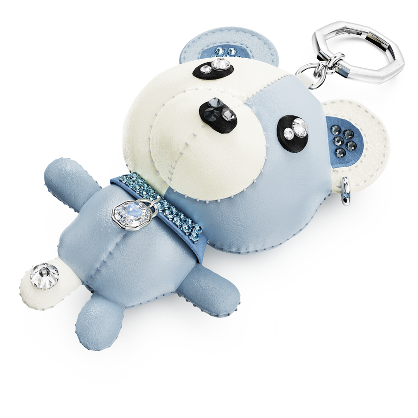 swarovski حلية الحقيبة teddy، شكل دب، لون أزرق، طلاء روديوم