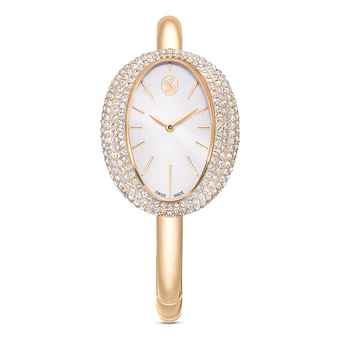 swarovski ساعة imber bangle، صناعة سويسرية، سوار معدني، لون ذهبي، لمسة نهائية بلون ذهبي شامبين