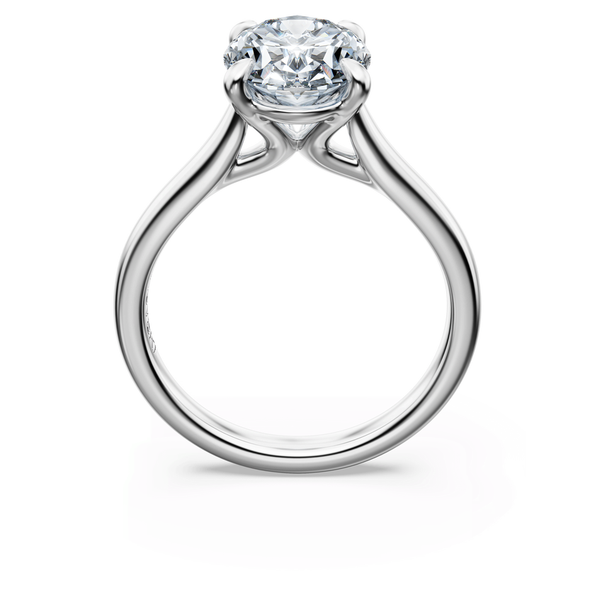 swarovski خاتم سوليتير eternity، أحجار ألماس مُصنعة في المختبر بإجمالي 3 قيراط، قطع بيضاوي، ذهب أبيض عيار 18