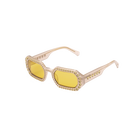 Millenia Sunglasses, Octagon, Pavé crystals, Yellow