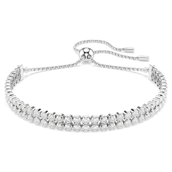 swarovski سوار matrix tennis، قطع مستدير، لون أبيض، طلاء روديوم