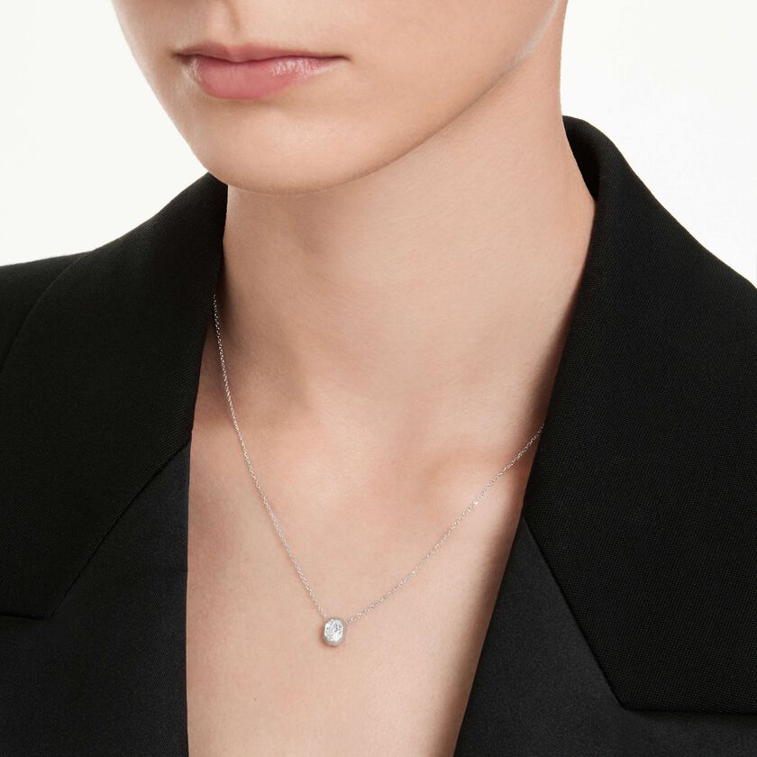 swarovski octagon pendant  lab grown diamonds 0 5 ct tw  octagon shape  18k white gold