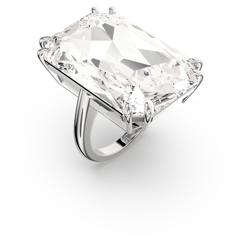 swarovski خاتم mesmera كوكتيل، مزدان بكريستال كبير الحجم، لون أبيض، طلاء روديوم
