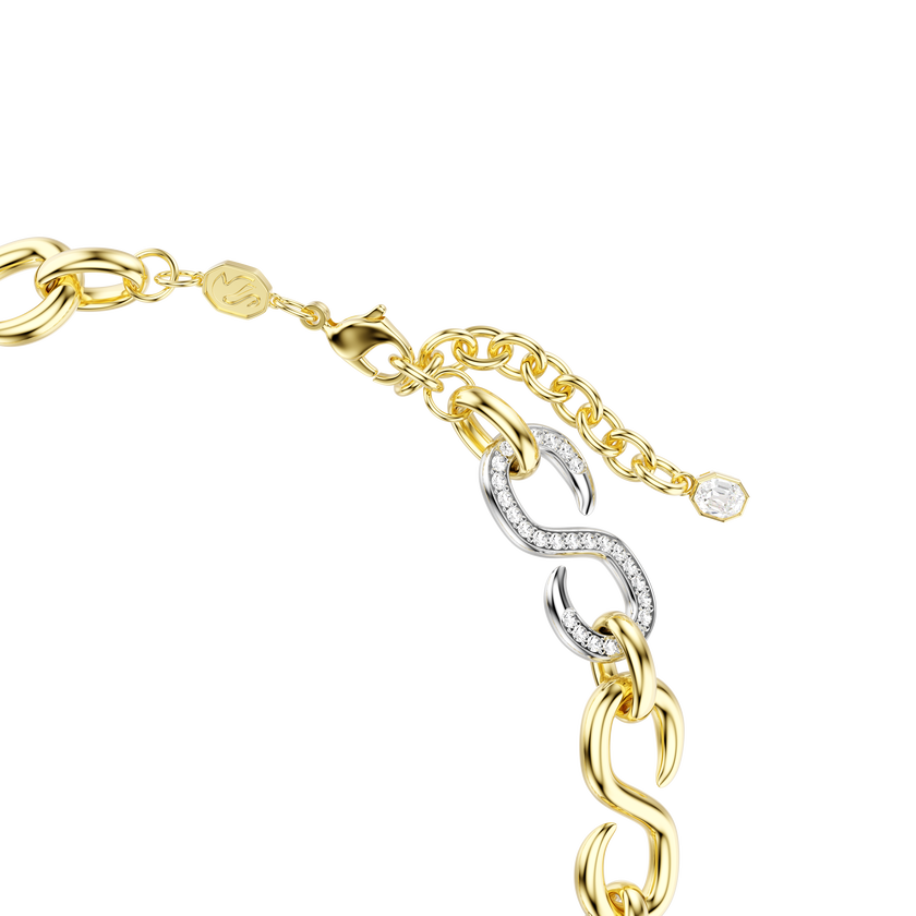 swarovski عقد dextera، قطع مستدير، سلسلة، لون أبيض، لمسة نهائية من معادن مختلطة