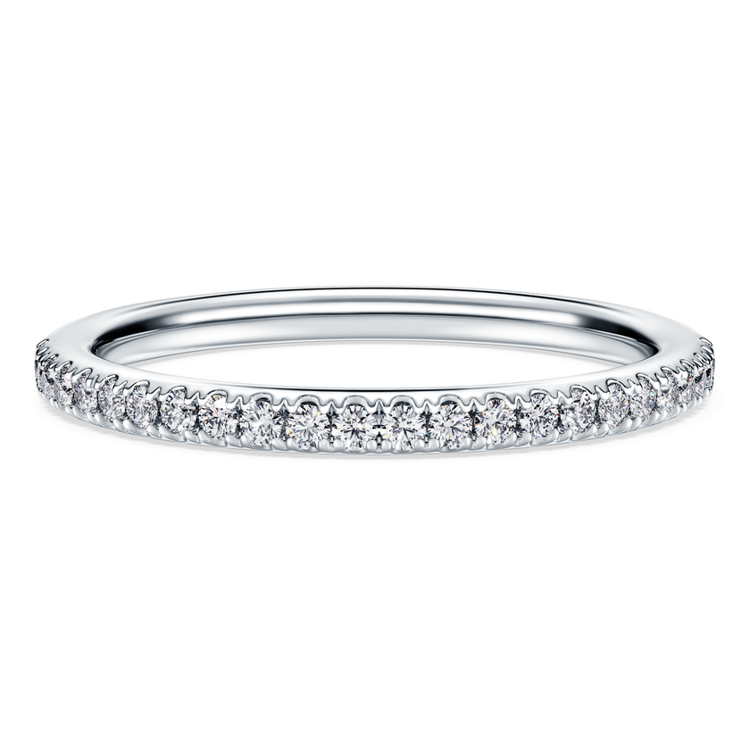 swarovski خاتم eternity، ألماس مُصنع في المختبر بإجمالي 0 2 قيراط، شكل دائري، ذهب أبيض عيار 18