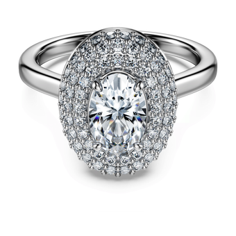 swarovski خاتم سوليتير eternity، أحجار ألماس مُصنعة في المختبر بإجمالي 1 5 قيراط، ذهب أبيض عيار 18