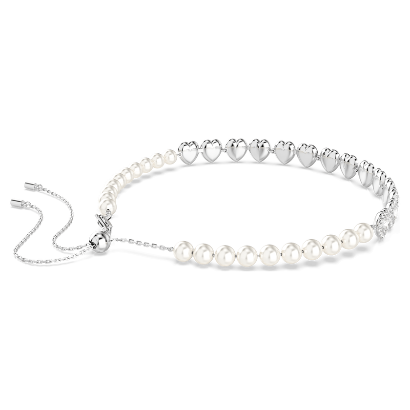 عقد شوكر تنس ariana grande x swarovski، قطع متنوع، شكل قلب، لون أبيض، طلاء روديوم