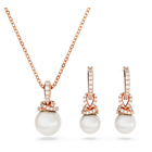 swarovski طقم originally، لون أبيض، طلاء بلون ذهبي وردي