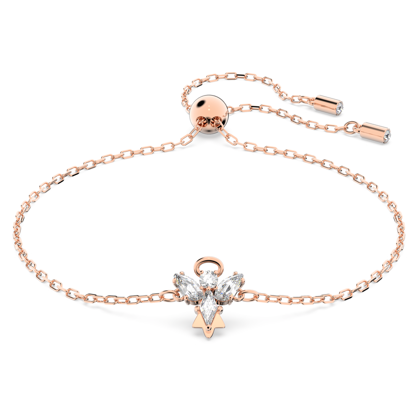 swarovski سوار magic، شكل ملاك، لون أبيض، لمسة نهائية من الذهب الوردي عيار 18 قيراط
