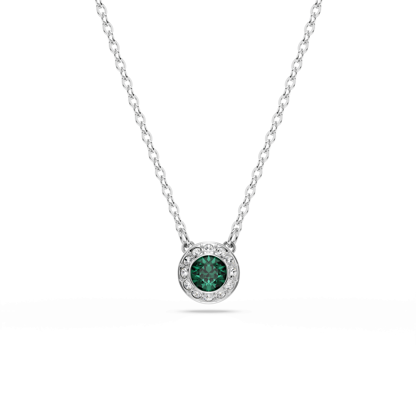 swarovski طقم una angelic، قطعتين، قطع مُستدير، لون أخضر، طلاء روديوم