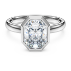 swarovski octagon bezel ring  lab grown diamonds 2 0 ct tw  octagon shape  18k white gold