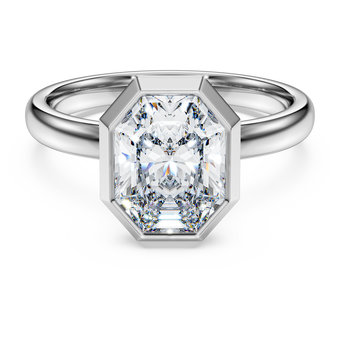 swarovski octagon bezel ring  lab grown diamonds 2 0 ct tw  octagon shape  18k white gold