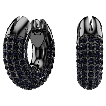 swarovski أقراط dextera حلقية، كريستالات متراصة، طلاء روثينيوم