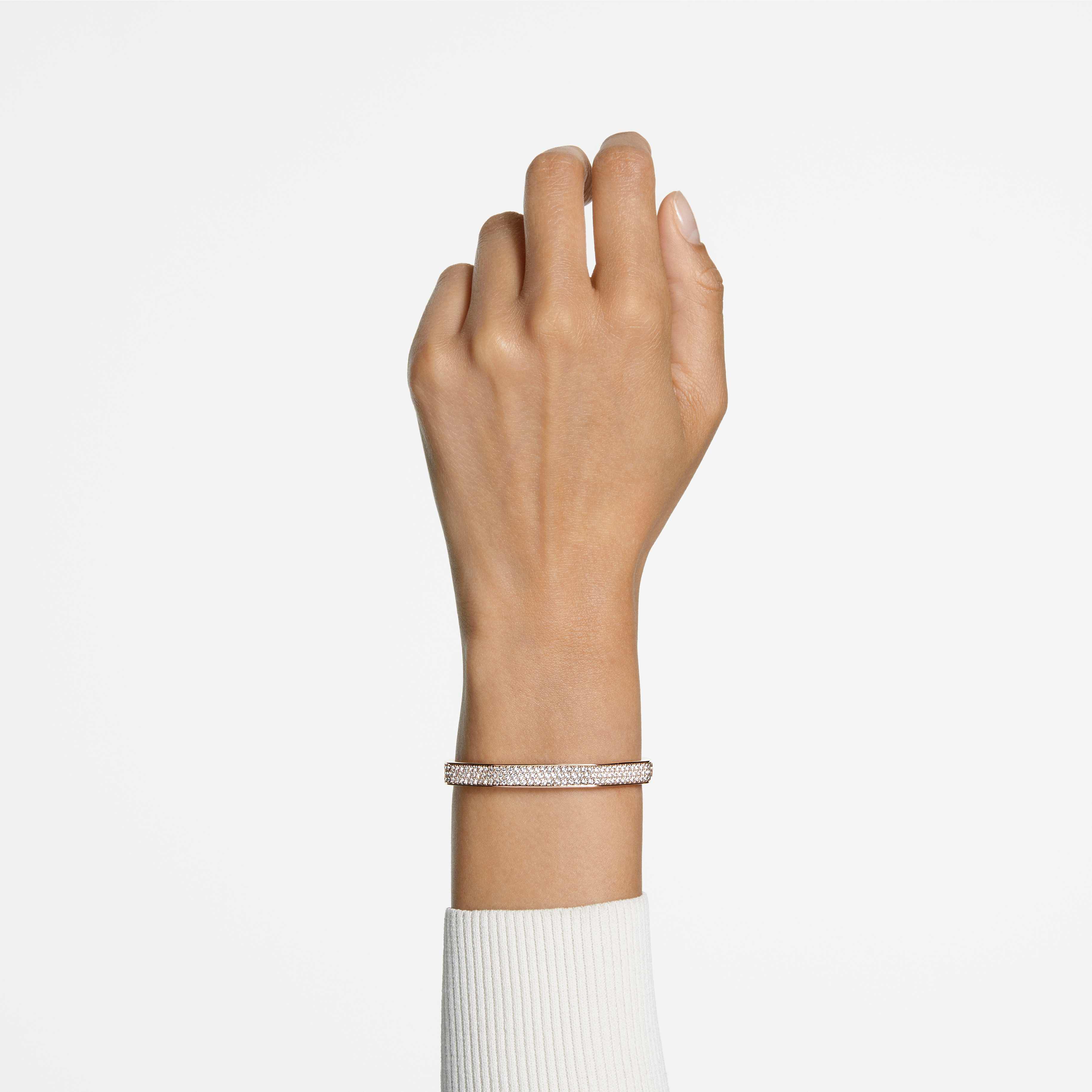 swarovski سوار dextera، شكل ثماني، لون أبيض، طلاء باللون الذهبي الوردي