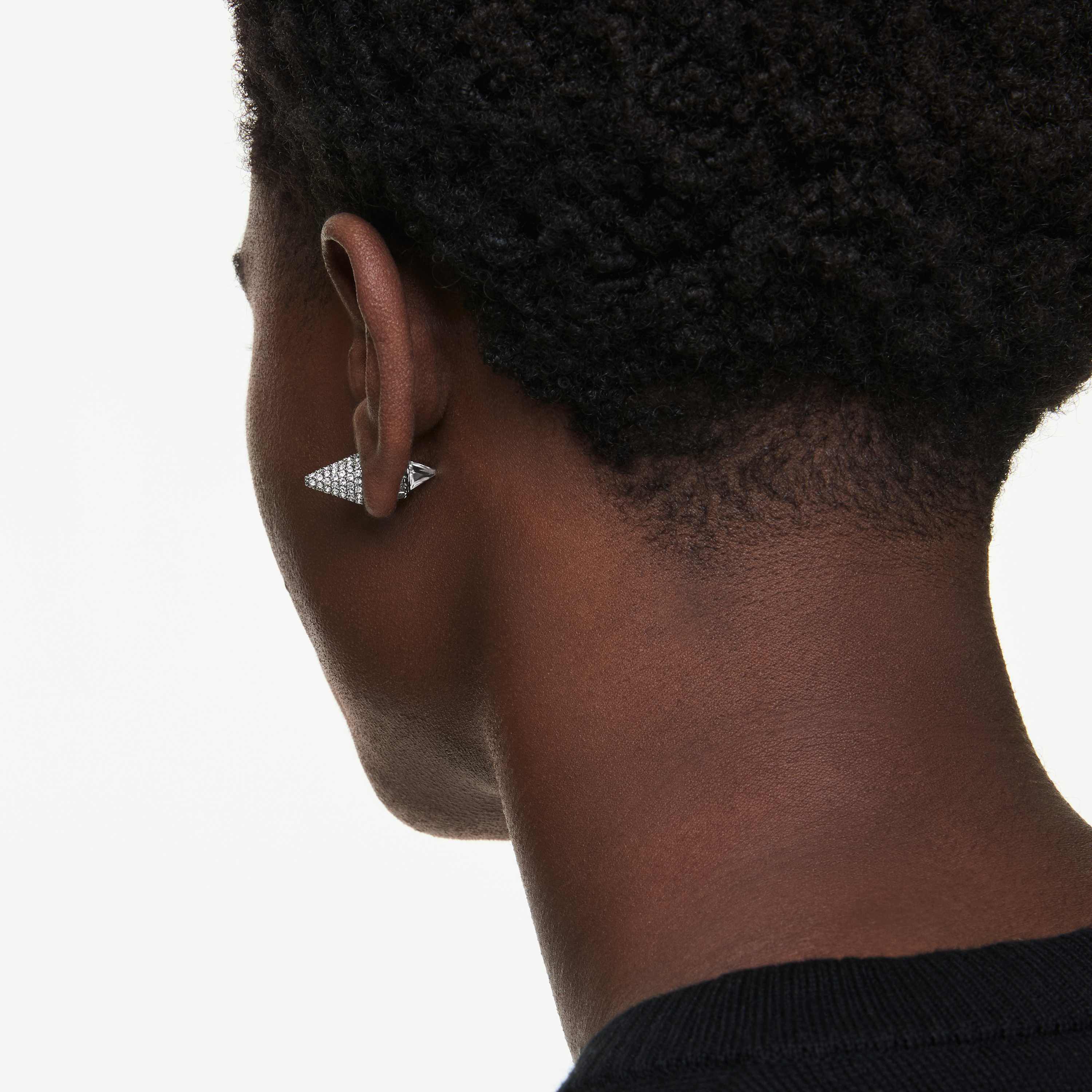 swarovski أقراط دبوسية sublima، شكل سن مدببة، لون أبيض، طلاء روثينيوم