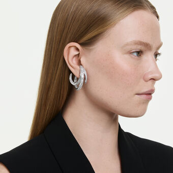 swarovski أقراط مشبك vienna، قطع متنوع، لون أبيض، طلاء روديوم