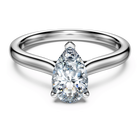swarovski خاتم سوليتير eternity، ألماس مُصنع في المختبر إجمالي 1 قيراط، شكل كمثرى، ذهب أبيض عيار 18 قيراط