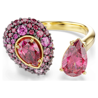 swarovski خاتم كوكتيل sublima، قطع كمثري، لون أحمر، لمسة نهائية من الذهب عيار 18 قيراط
