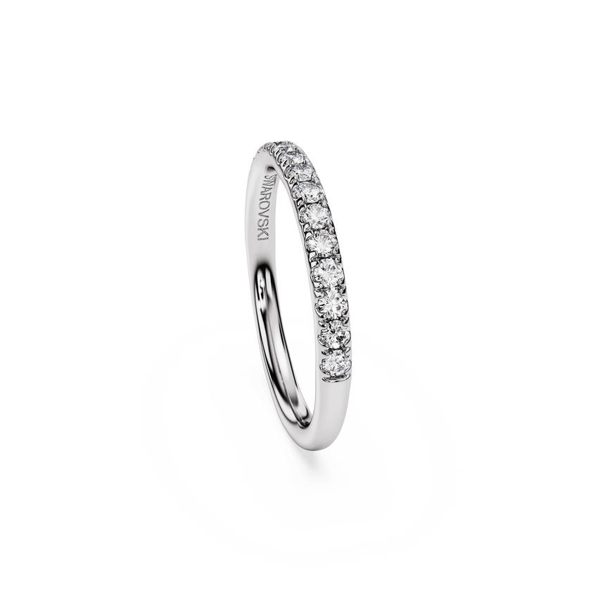 swarovski خاتم عريض eternity، ألماس مُصنع في المختبر إجمالي 0 4 قيراط، شكل دائري، فضة استرليني