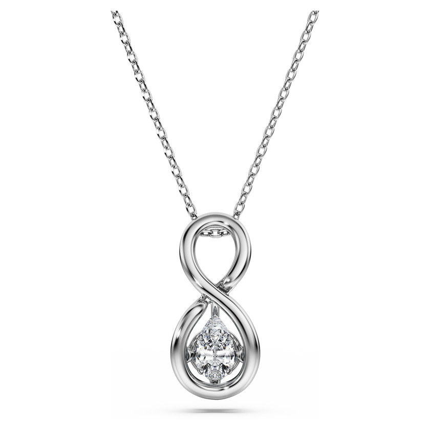 swarovski eternity pendant  lab grown diamonds 0 33 ct tw  pear shape  infinity  18k white gold