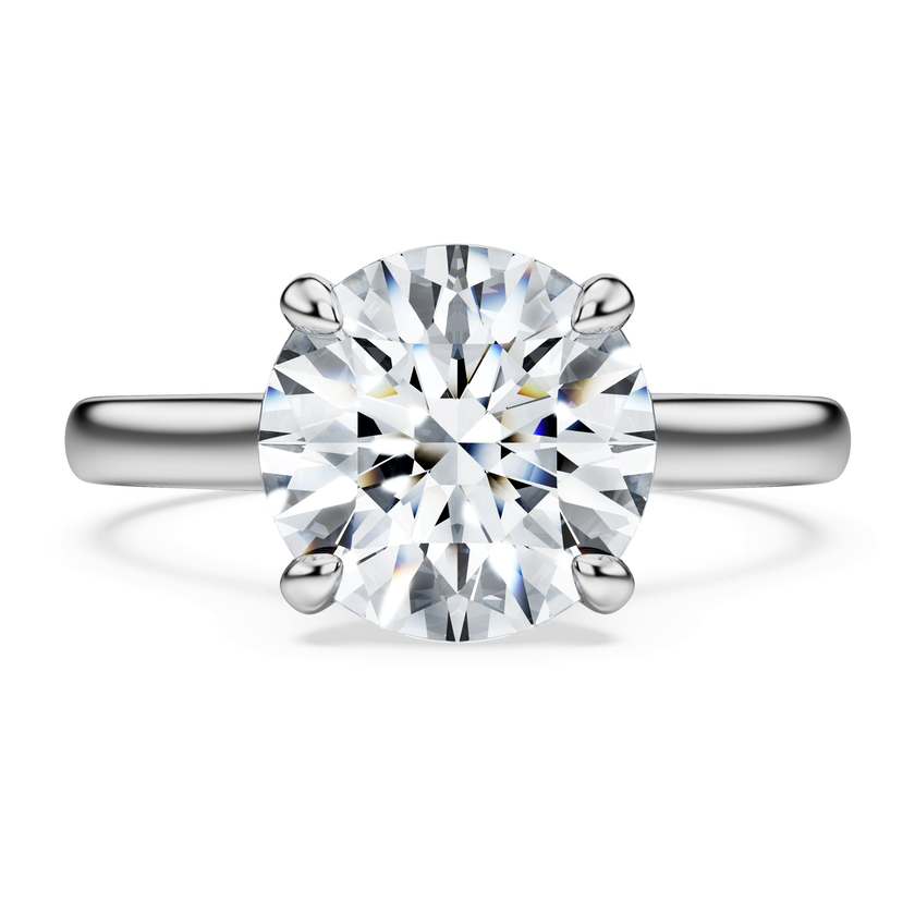 swarovski خاتم سوليتير eternity، أحجار ألماس مُصنعة في المختبر بإجمالي 3 قيراط، قطع دائري، ذهب أبيض عيار 18