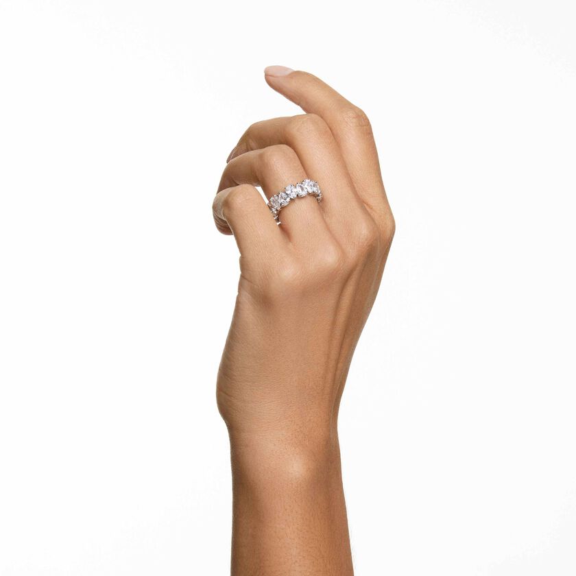 swarovski خاتم matrix vittore، قطع على شكل قطرة، لون أبيض، طلاء روديوم