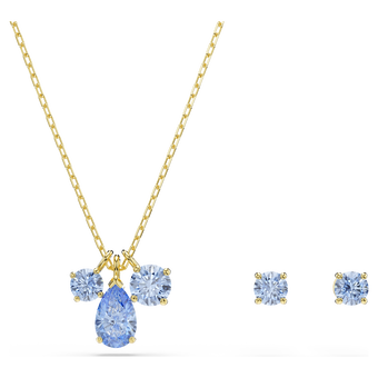 swarovski طقم mesmera، قطعتين، قطع متنوع، لون أزرق، لمسة نهائية من الذهب عيار 18 قيراط