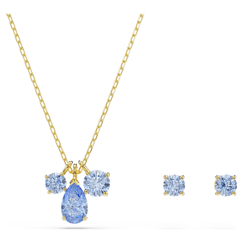 swarovski طقم mesmera، قطعتين، قطع متنوع، لون أزرق، لمسة نهائية من الذهب عيار 18 قيراط
