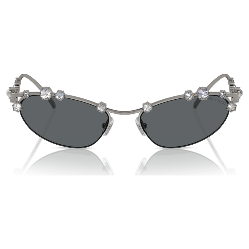 swarovski نظارة شمسية، شكل عيون القطة، sku001، لون فضي