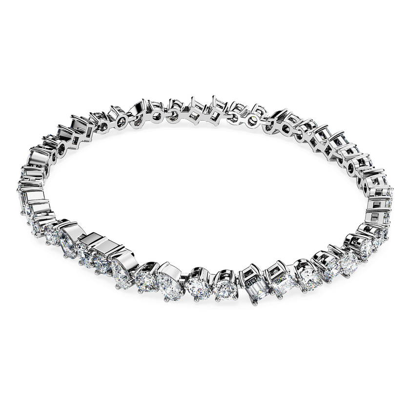 swarovski سوار تنس galaxy، أحجار ألماس مُصنعة في المختبر بإجمالي 5 قيراط، ذهب أبيض عيار 18