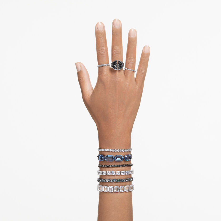 swarovski سوار matrix tennis، قطع مستدير، لون أسود، طلاء روثينيوم