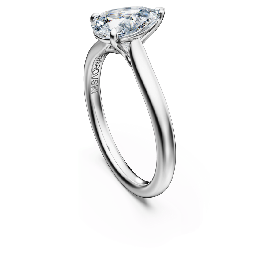 swarovski خاتم سوليتير eternity، ألماس مُصنع في المختبر إجمالي 1 قيراط، شكل كمثرى، ذهب أبيض عيار 18 قيراط