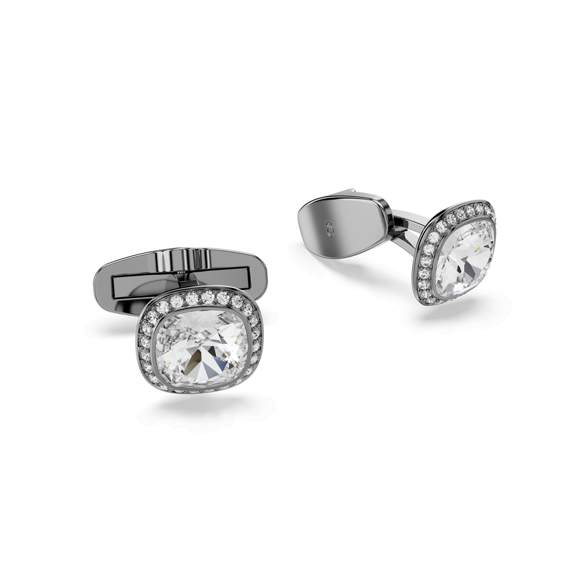 swarovski أزرار أكمام una angelic، قطع الوسادة، لون أبيض، طلاء روتينيوم