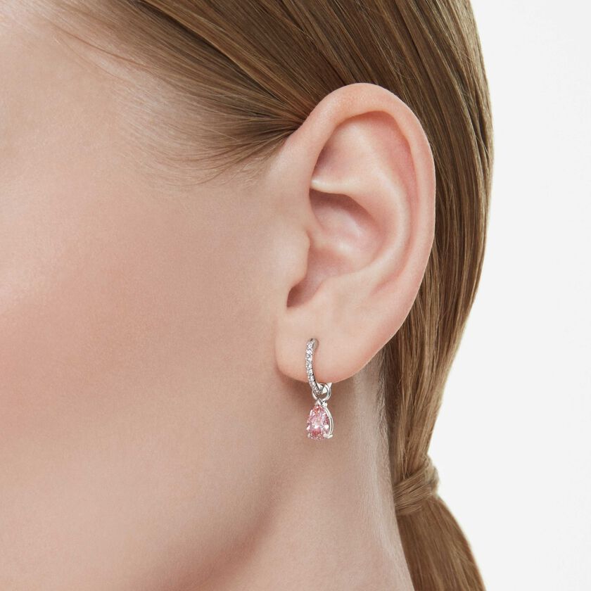 swarovski أقراط متدلية attract، قطع كمثري، لون وردي، طلاء روديوم