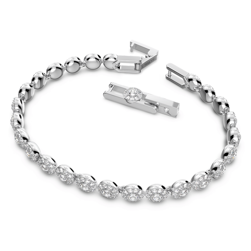 swarovski سوار تنس una angelic،   قطع مستدير، حجم صغير، لون أبيض، طلاء روديوم