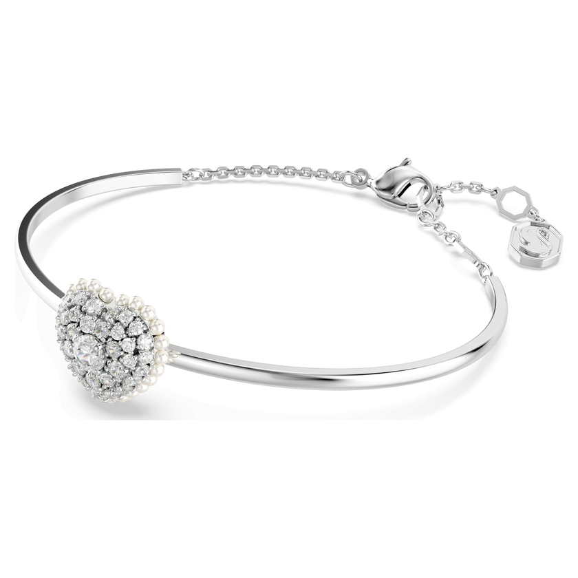 swarovski سوار idyllia، على شكل قلب، لون أبيض، طلاء روديوم