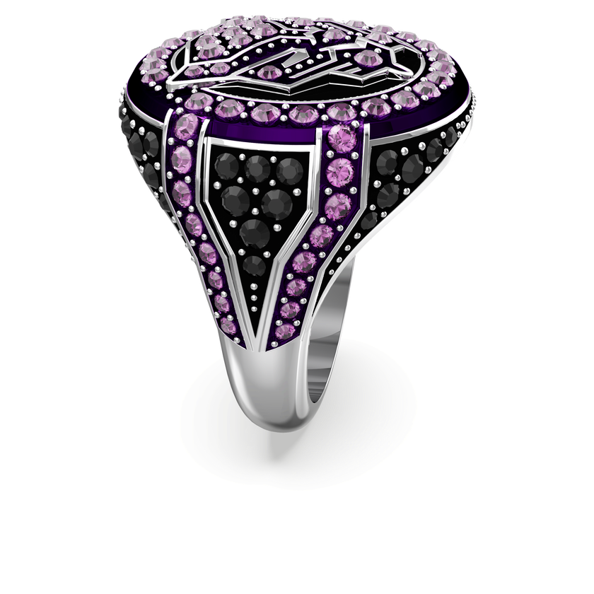 swarovski خاتم black panther، تصميم black panther، لون أرجواني، طلاء روديوم