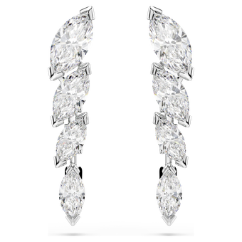 swarovski أقراط mesmera، قطع ماركيز، لون أبيض، طلاء روديوم