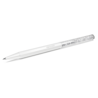 swarovski قلم حبر جاف crystalline، شكل مثمن، لون أبيض، طلاء أبيض