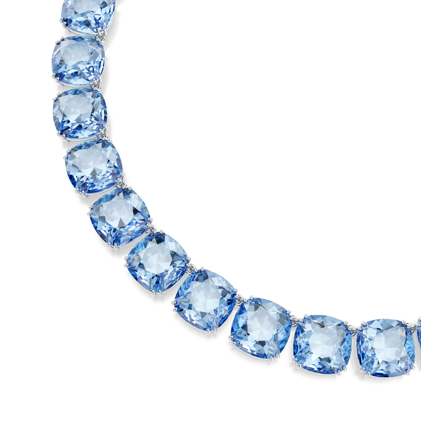 swarovski عقد millenia، قطع كوشن، لون أزرق، طلاء روديوم