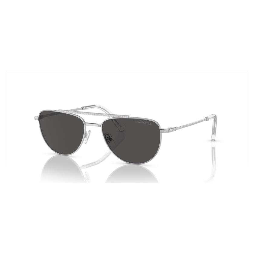 swarovski نظارة شمسية، شكل بايلوت، sk7007el، لون أسود