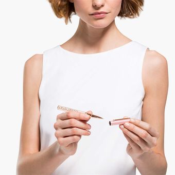 swarovski قلم حبر جاف crystalline gloss، لون وردي، طلاء ذهبي وردي