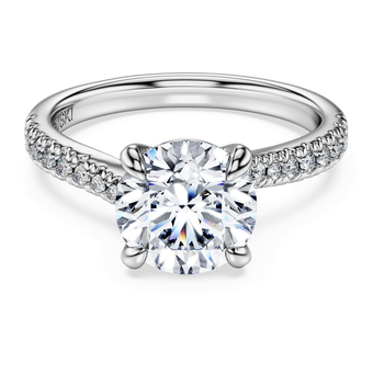 swarovski خاتم سوليتير eternity، أحجار ألماس مُصنعة في المختبر بإجمالي 2 25 قيراط، قطع دائري، ذهب أبيض عيار 18